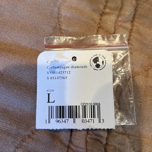 NWT FREE PEOPLE gwynnie quilted crop jacket in champagne diamonds size large - Picture 13 of 15